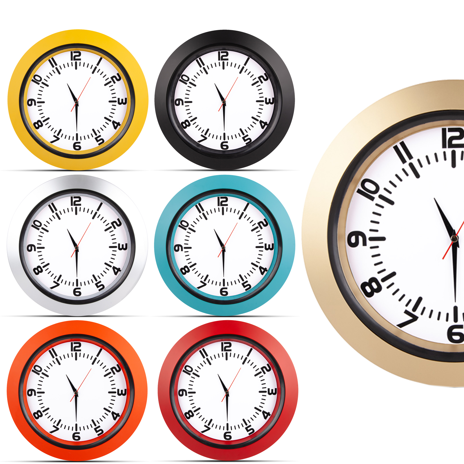 UMAY LACİVERT PLASTİK KASA DUVAR SAATİ (350 MM)