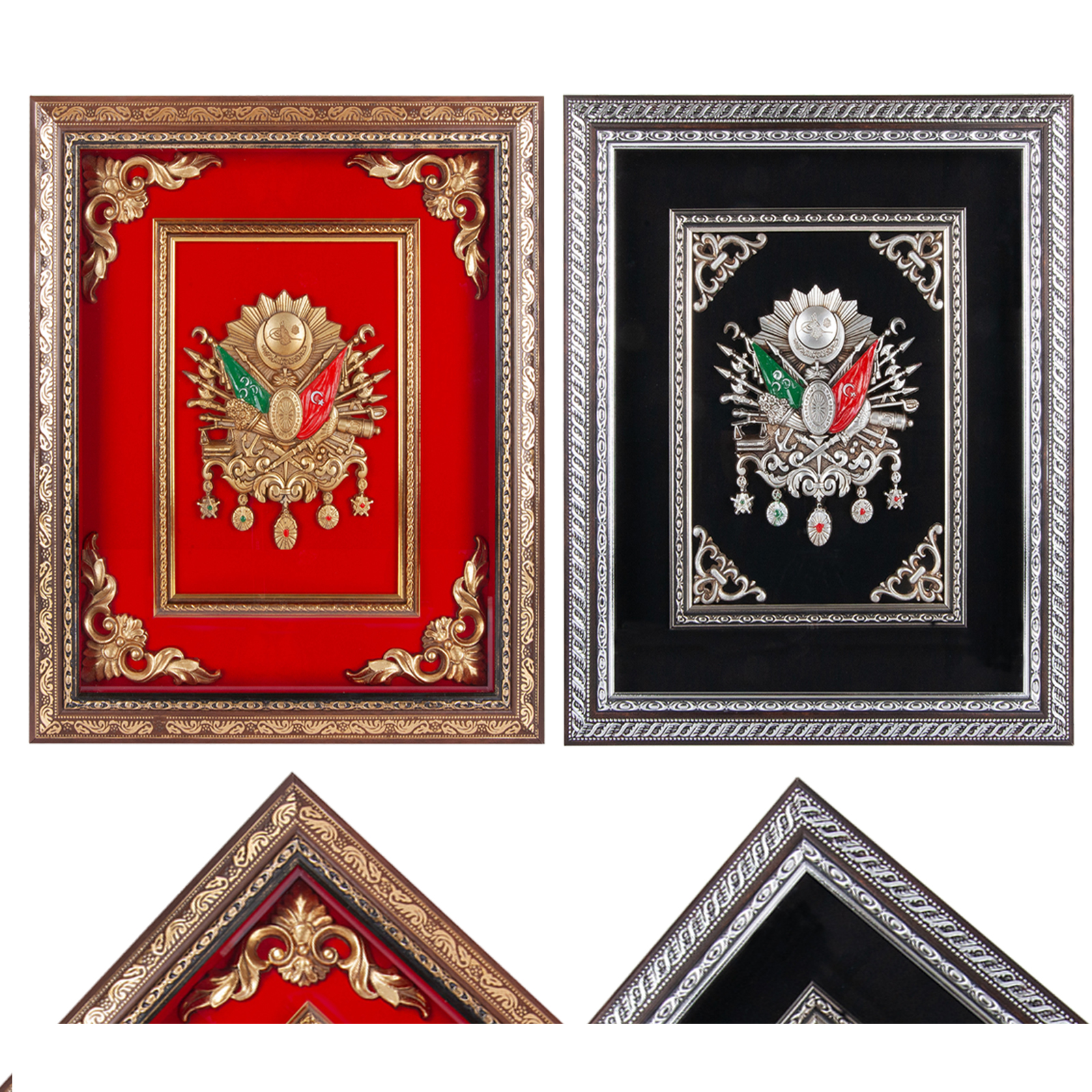 SALTANAT KIRMIZI OSMANLI ARMASI KABARTMALI TABLO