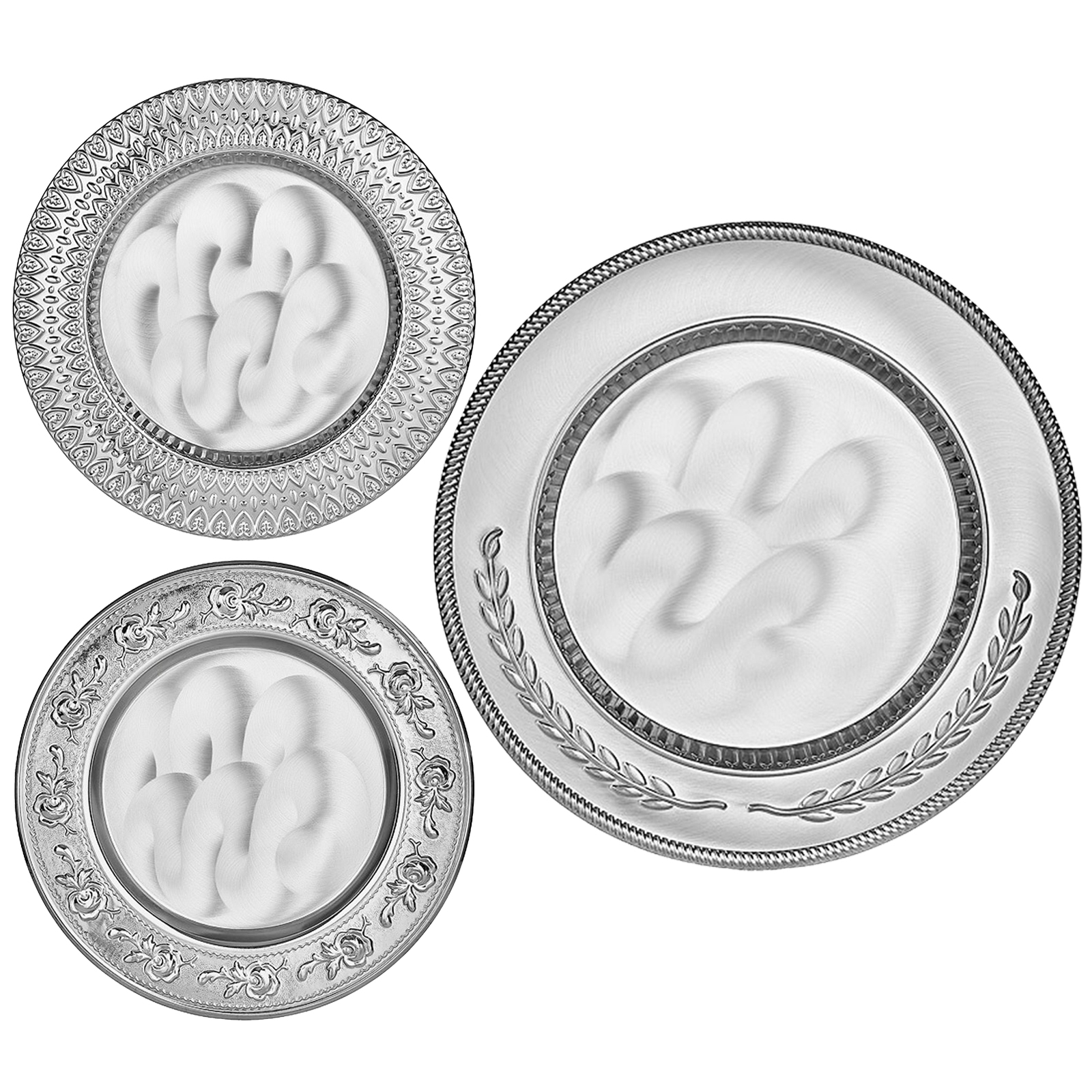 GYT-03 GÜMÜŞ YALDIZ İŞLEMELİ PLAKET TABAK