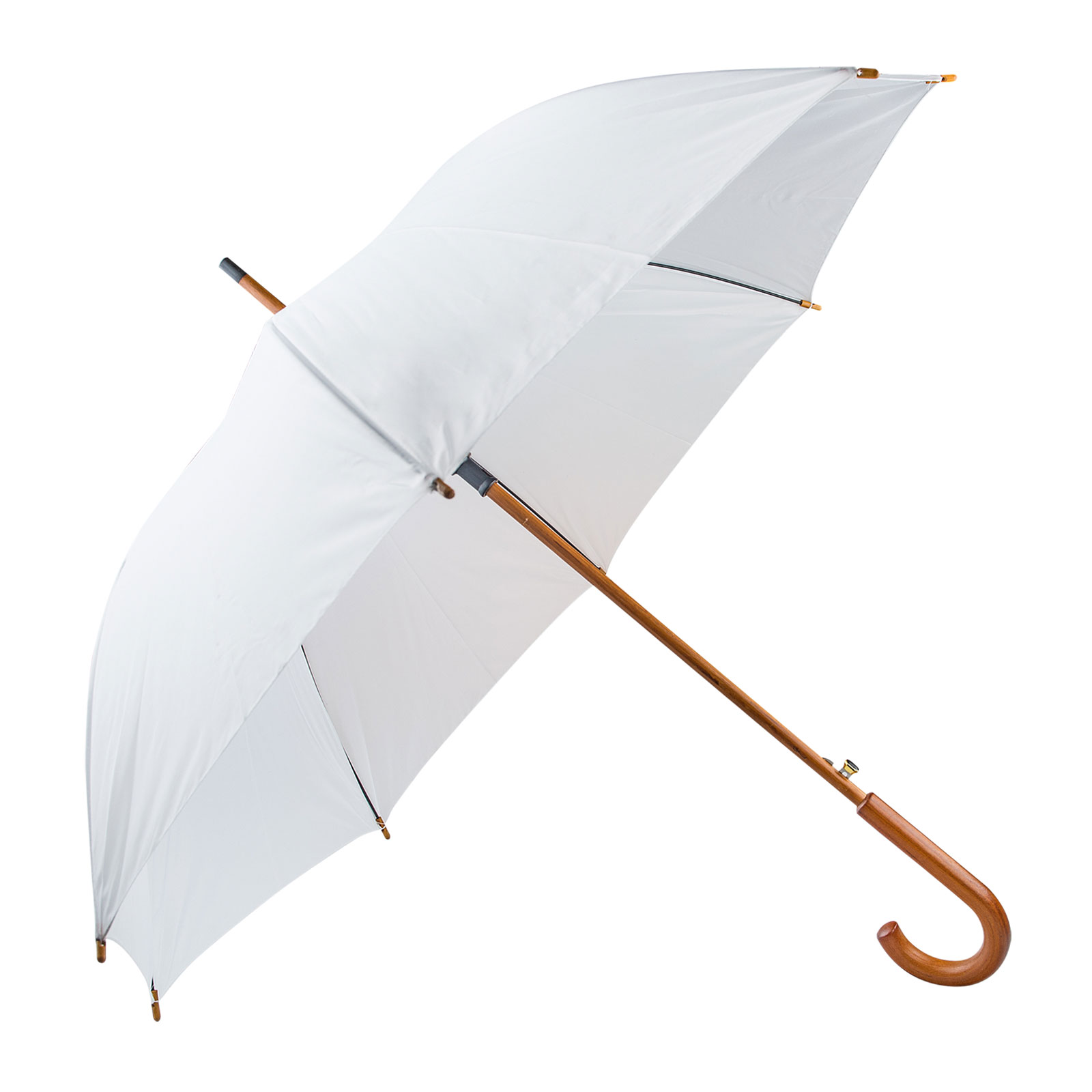 MANGOSTAN BEYAZ AHŞAP SAPLI ŞEMSİYE