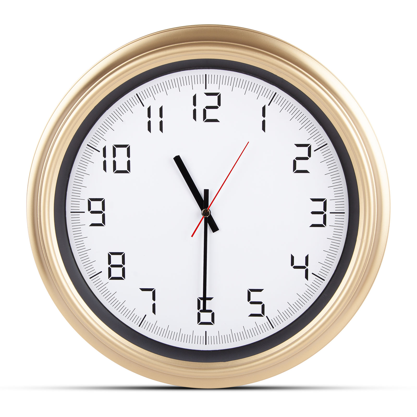 ATLAS ALTIN-BEYAZ PLASTİK KASA DUVAR SAATİ (380MM)