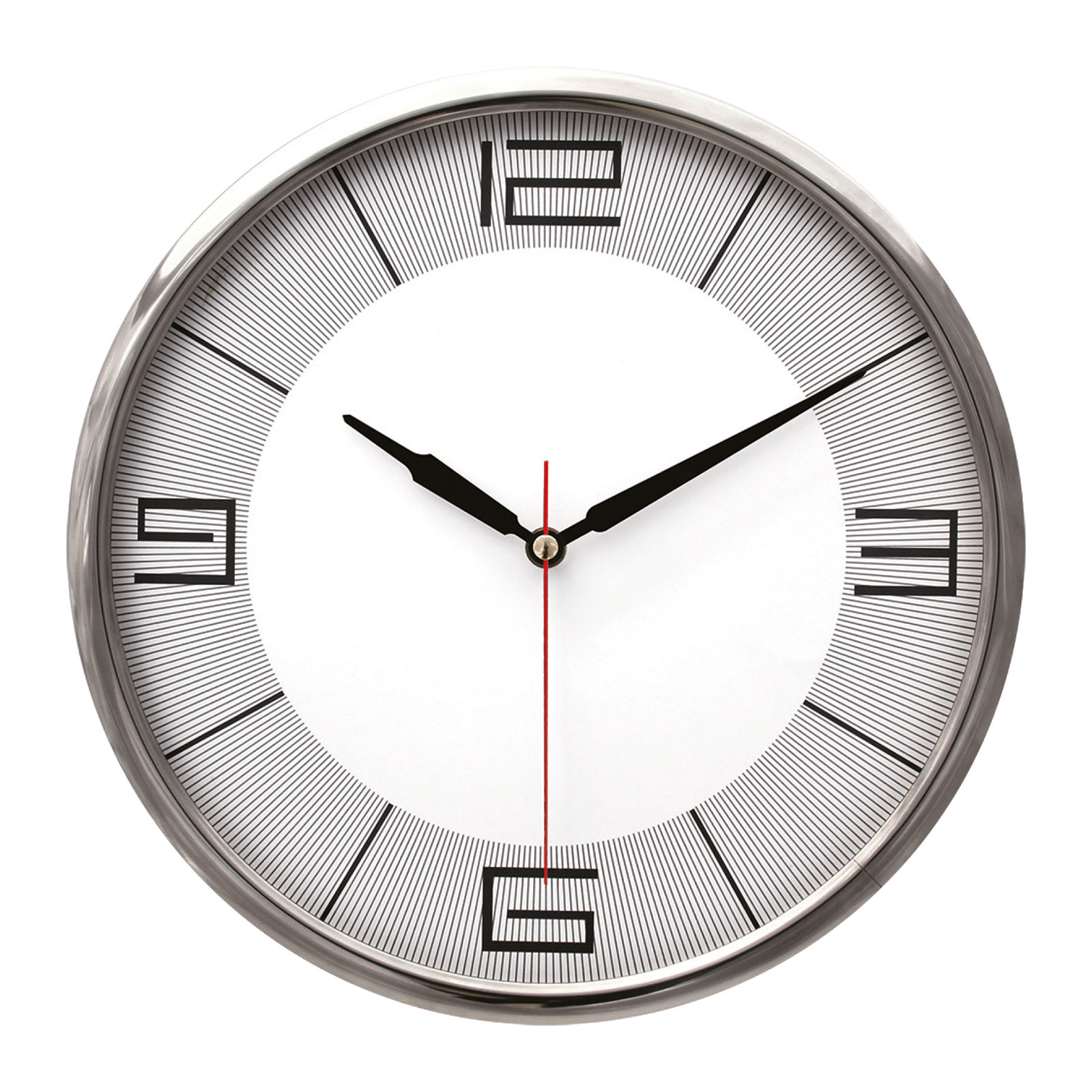 THOR707 GÜMÜŞ-GRİ METAL ÇERÇEVE DUVAR SAATİ (320MM)